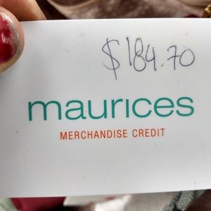 Maurice's merchandise card for $184